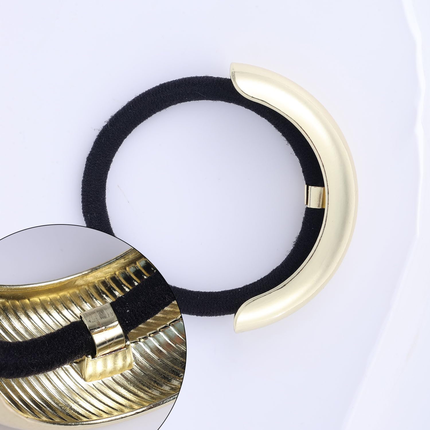 Tinoaly 3 Pcs Geometric Metal Hair Ties for Women Gold Alloy Ponytail Cuff Elastic Hair Band Retro Temperament Headband for Stylish Hairstyle Accessories - Image 4