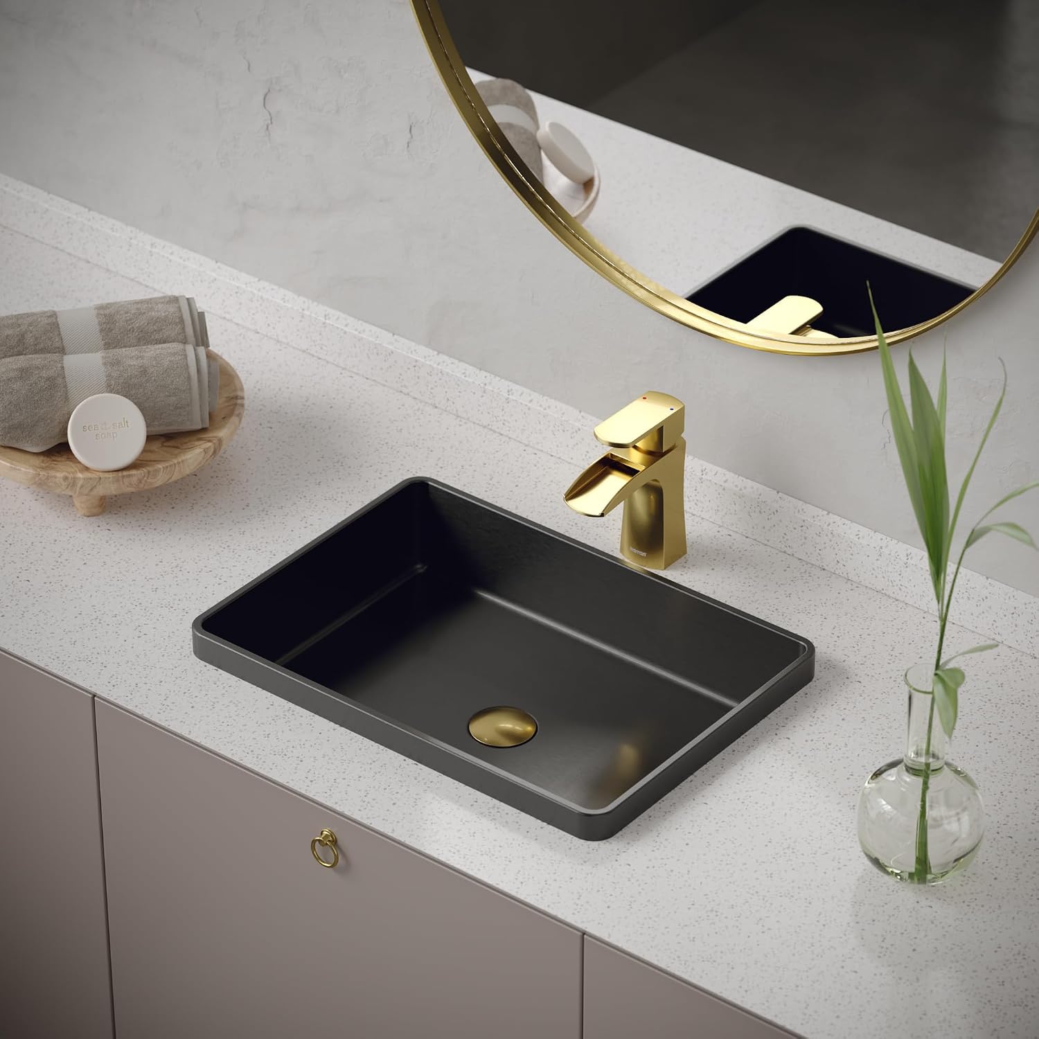 Karran Cinox Stainless Steel Rectangular Drop In Sink in Gunmetal Grey