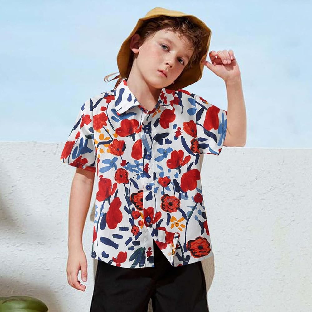 Camicia Bambino 10 Anni Camicia Estiva Hawaiana A Maniche Corte