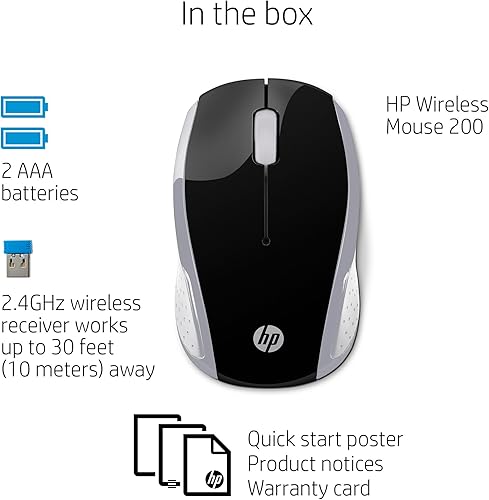 Miniatura 4 de HP Mouse inalámbrico 200 negroplata 2HU84AA