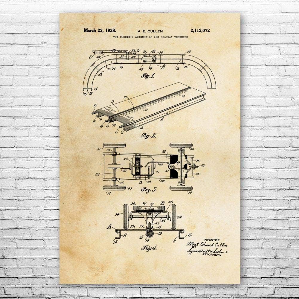 RC Slot Car Poster Print, RC Racer Gift, Hobby Shop Art, Hobbyist Gifts, Toy Store Decor, Model Maker Gift, Retro RC Car Vintage Paper (13 inch x 19 inch)
