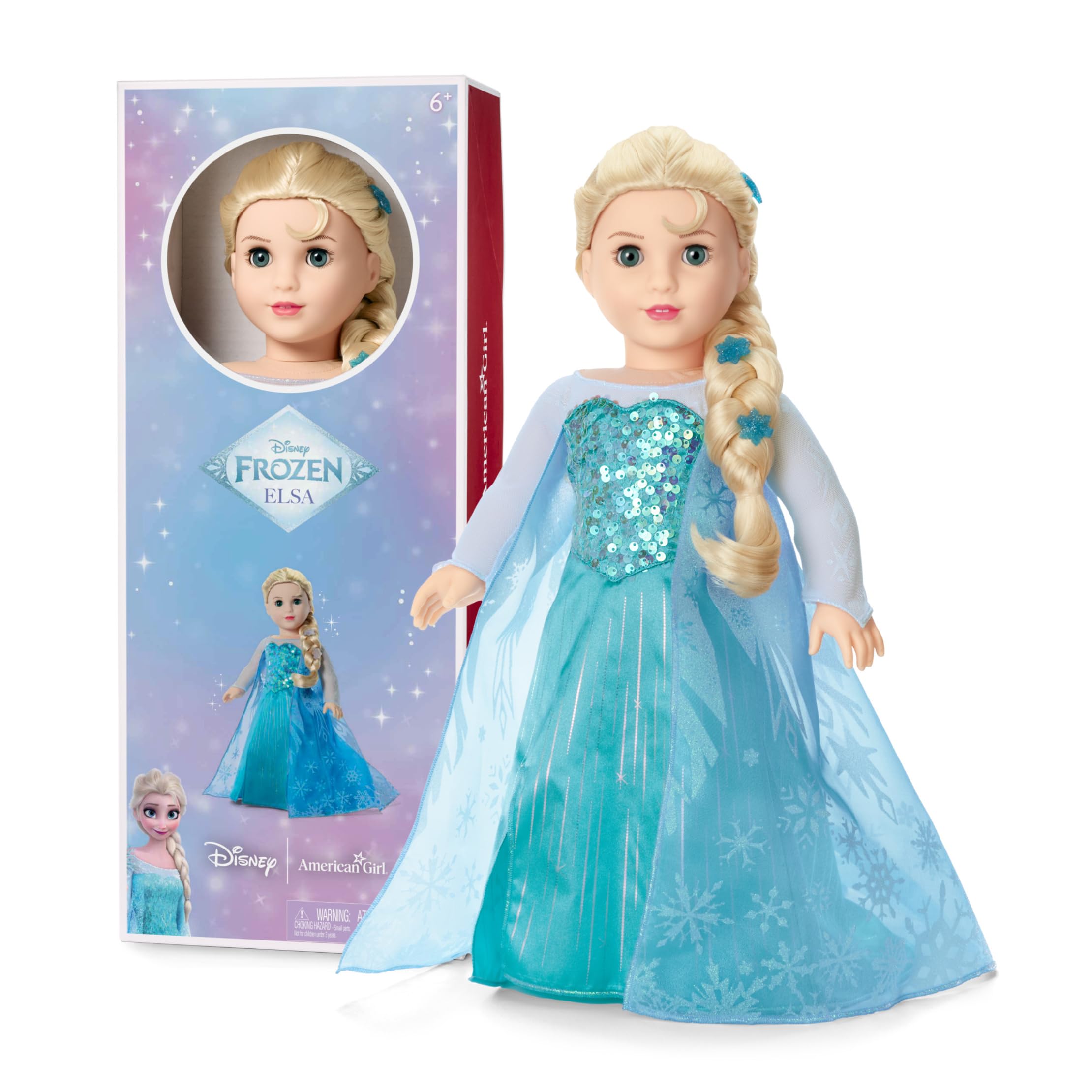 Disney Frozen Elsa, 18-inch Doll, with Blue Eyes, Blonde Hair in Braid, Dress & Shoes, Ag…