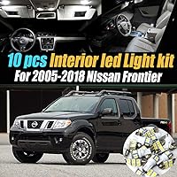 Vista 1 de Paquete de 10 luces LED para interior de automóvil, color blanco superblanco, 6000 K, compatible con Nissan Frontier 2005-2018