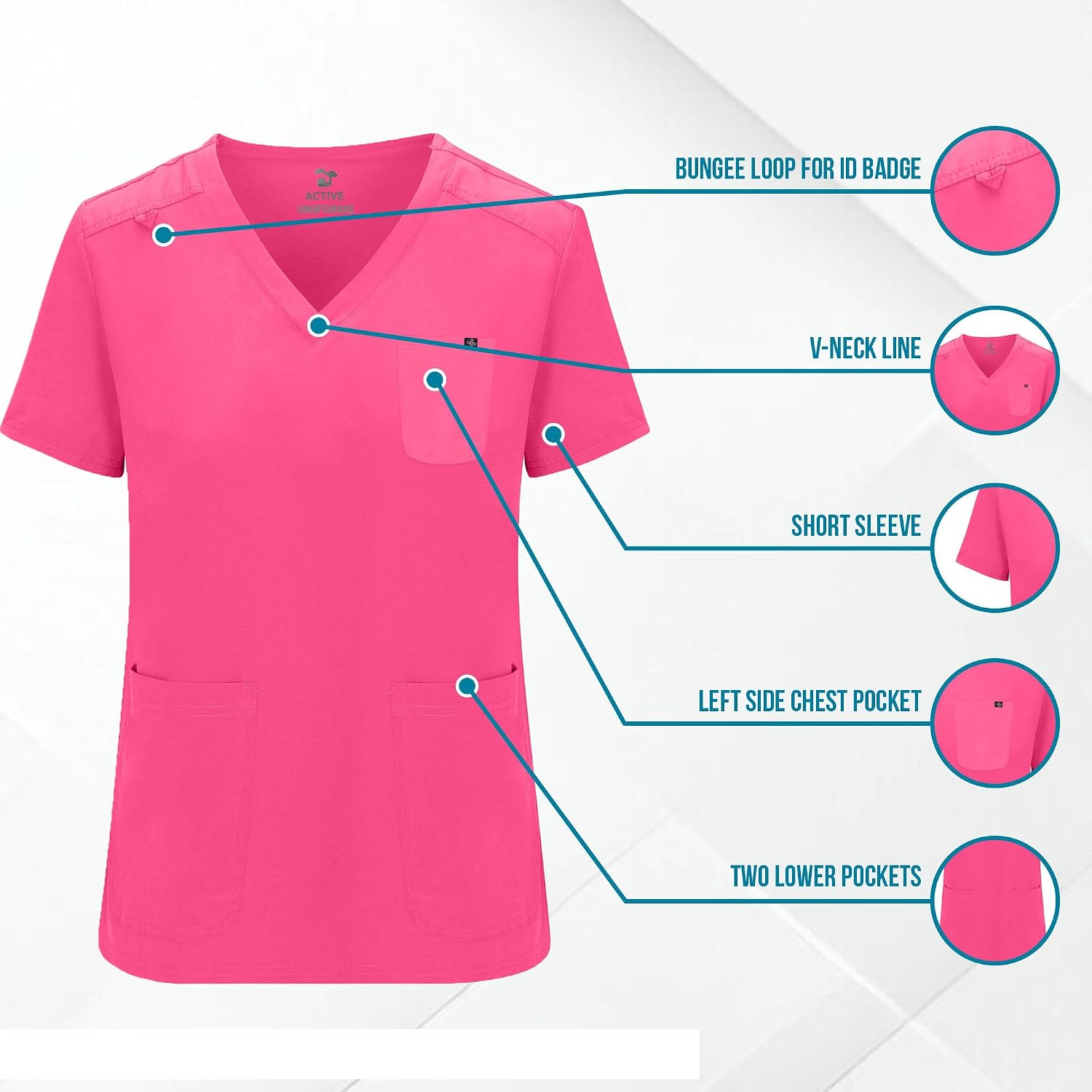 Women's Jogger Scrub Set 10 Pockets Stretch Medical Scrub Top and Pant Nursing Uniforms