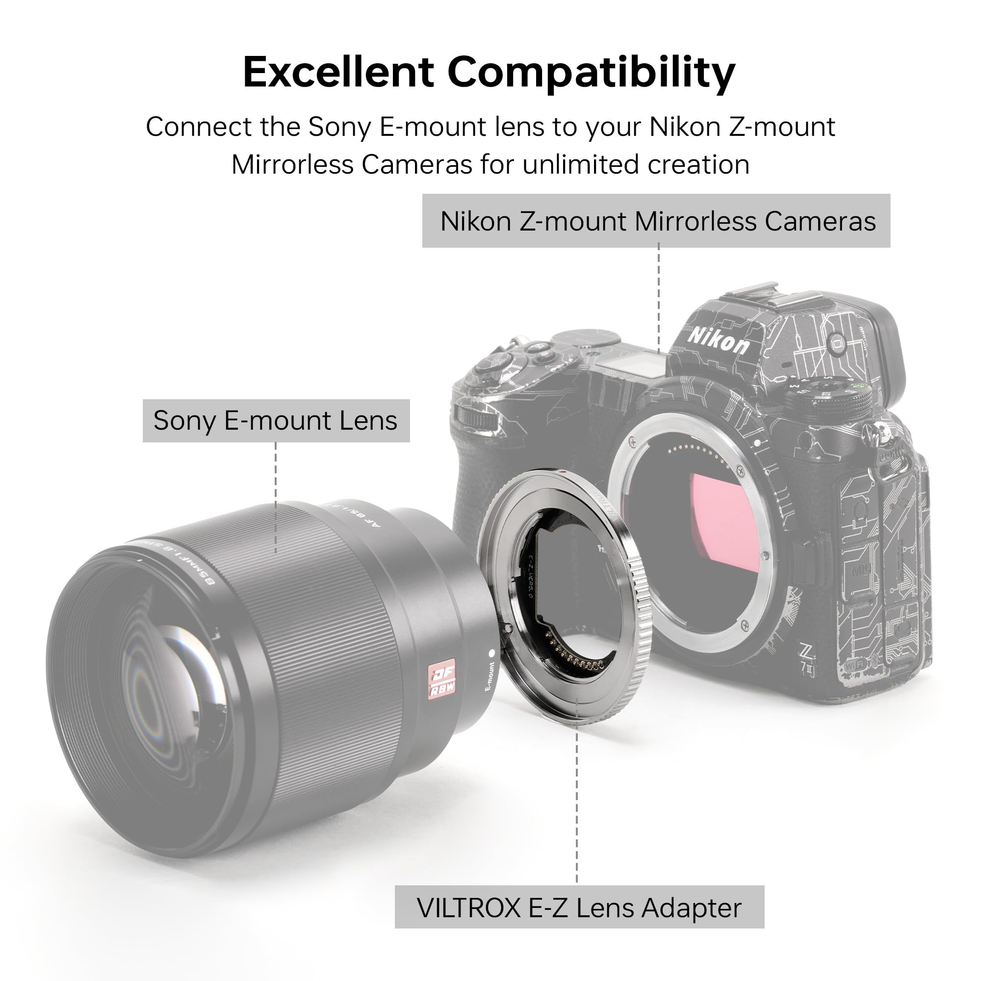 Adapter Autofocus VILTROX E-Z per Nikon Z Mount - Dettaglio
