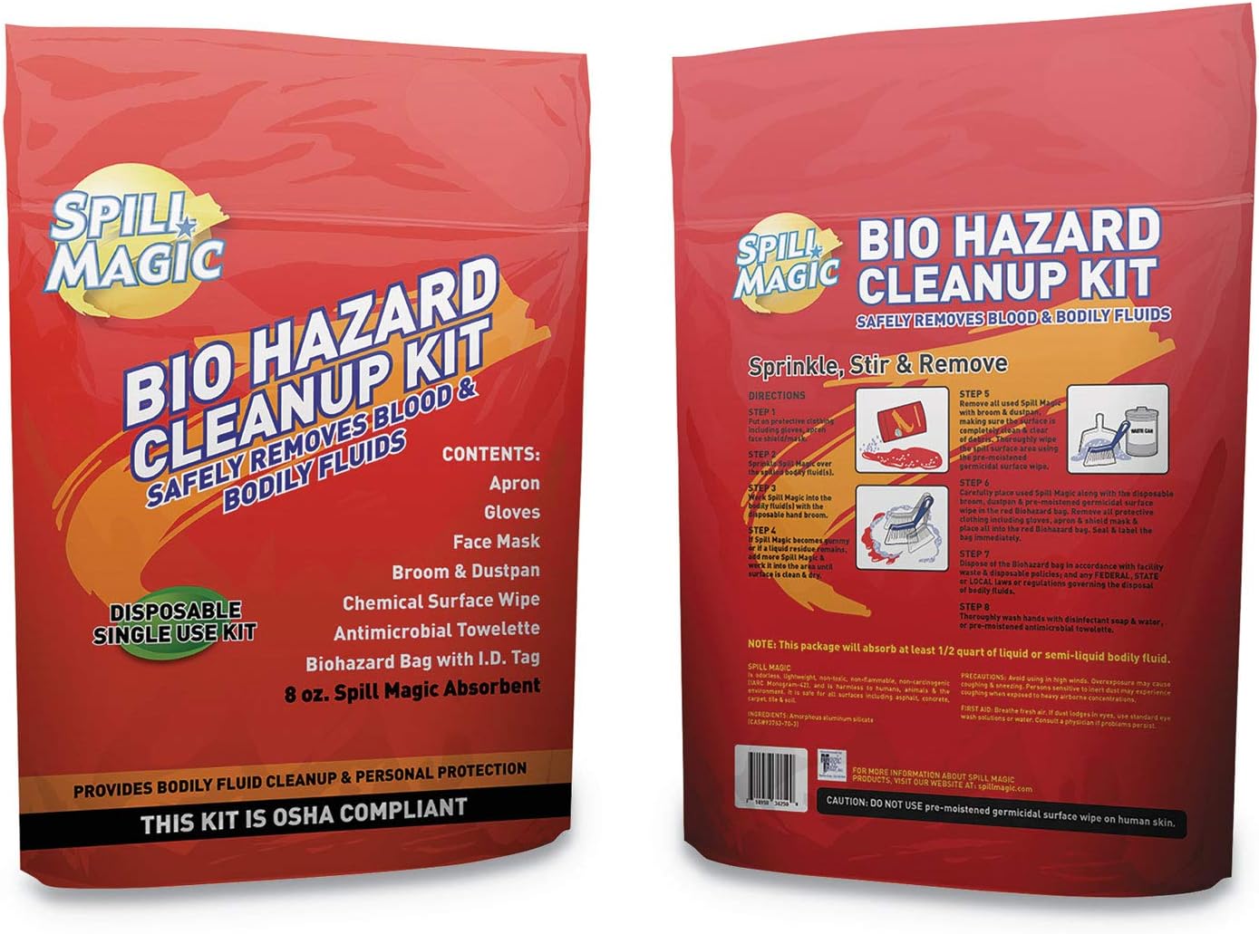Spill Magic Biohazard Spill Clean Up Kit, (-BIOHAZARD)