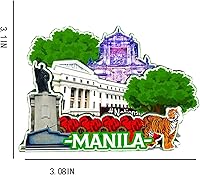 Vista 3 de Imán de Manila de Filipinas para nevera de madera 3D, monumentos de viaje, coleccionables, recuerdos, decoración hecha a mano -587