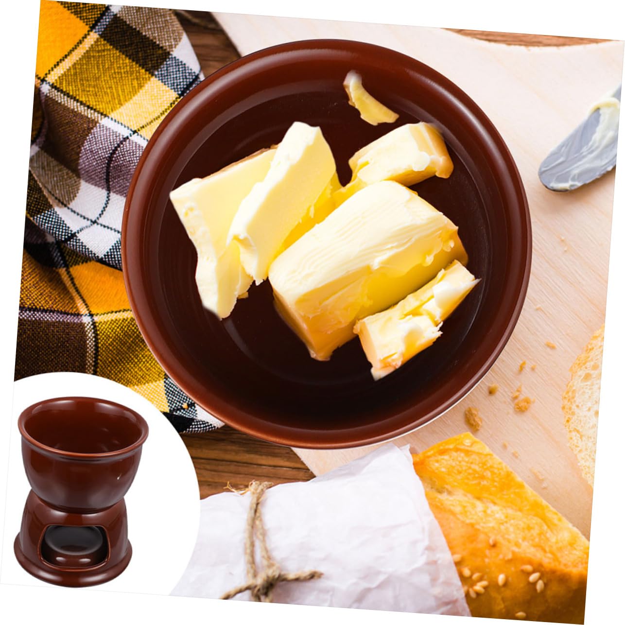 Luxshiny 2piezas Horno de Calentamiento de Cerámica Ollas para Fondue de Queso Tazas de Porcelana para Derretir Chocolate Aceite Caliente Caldo Uso para Fiestas