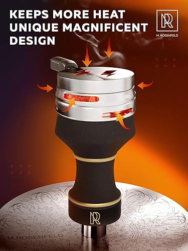 Miniatura 2 de Juego de cuencos para cachimba de primera calidad, cuenco negro de piedra  Tazón para shisha con cubierta de gestión de calor  Cuencos clásicos de