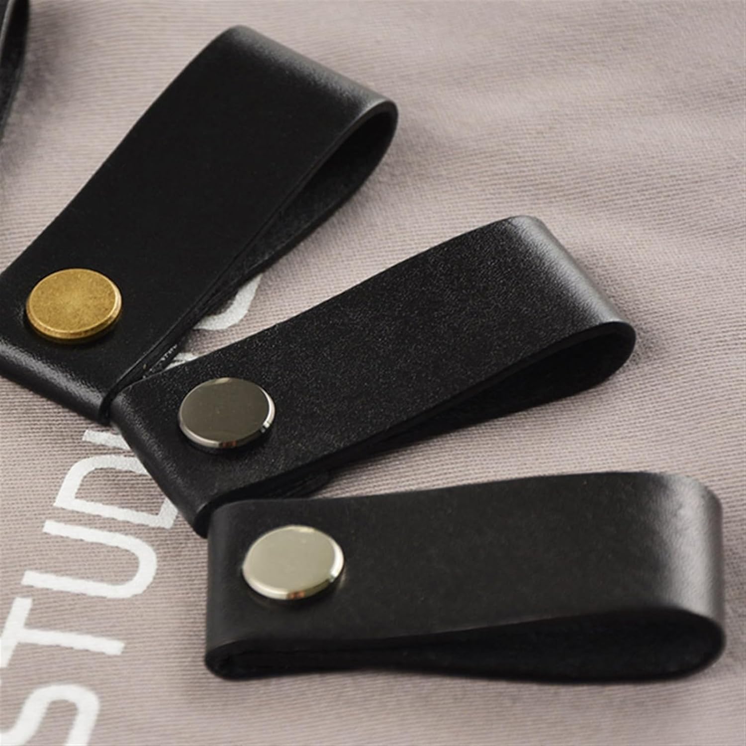 Leather Handle Black Simplicity Cupboard Wardrobe Drawer Door Knobs 96/128/160mm Kitchen Cabinet Pulls Furniture Handle 1Pcs (Color : 14)