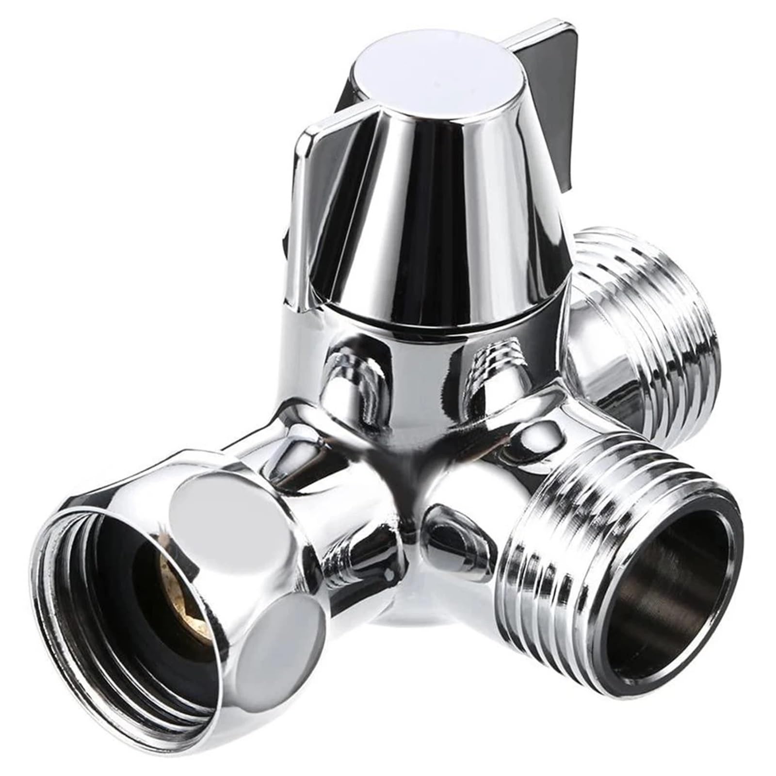 1 Uds. Válvula angular for grifo, desviador de 3 vías, adaptador T de 1/2 ", válvula de agua, accesorios de baño Para Cocina, BañO