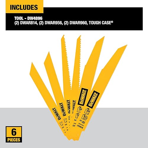 Miniatura 3 de DEWALT Hojas de sierra recíproca, bimetálicas, juego de 6 piezas (DW4896)