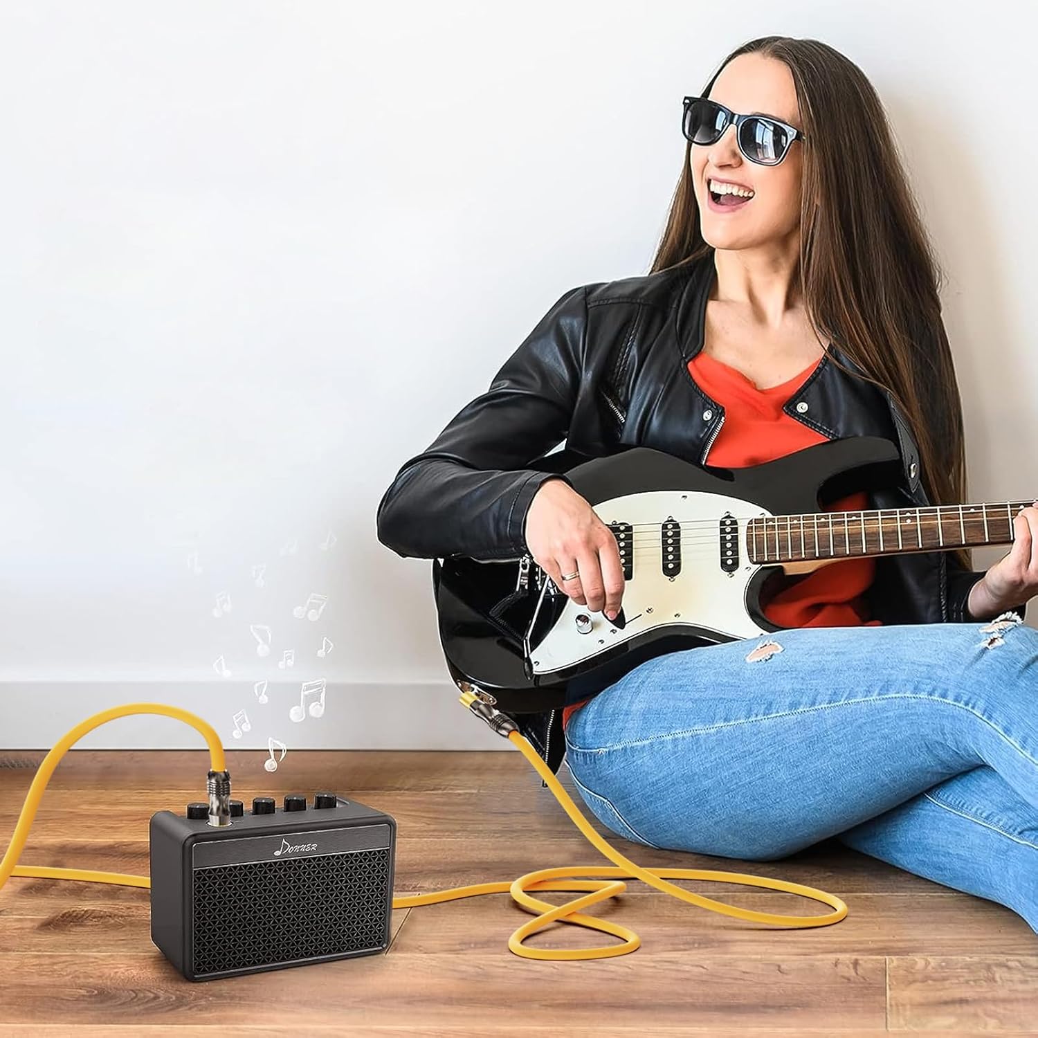 Guitar Cable 10ft, Ultra-Soft Silicone Instrument Cable Right Angle, 1/4 Inch Electric Guitar AMP Cord Compatible with Bass/Mandolin/Pedal/Amplifier for Studio and Stage