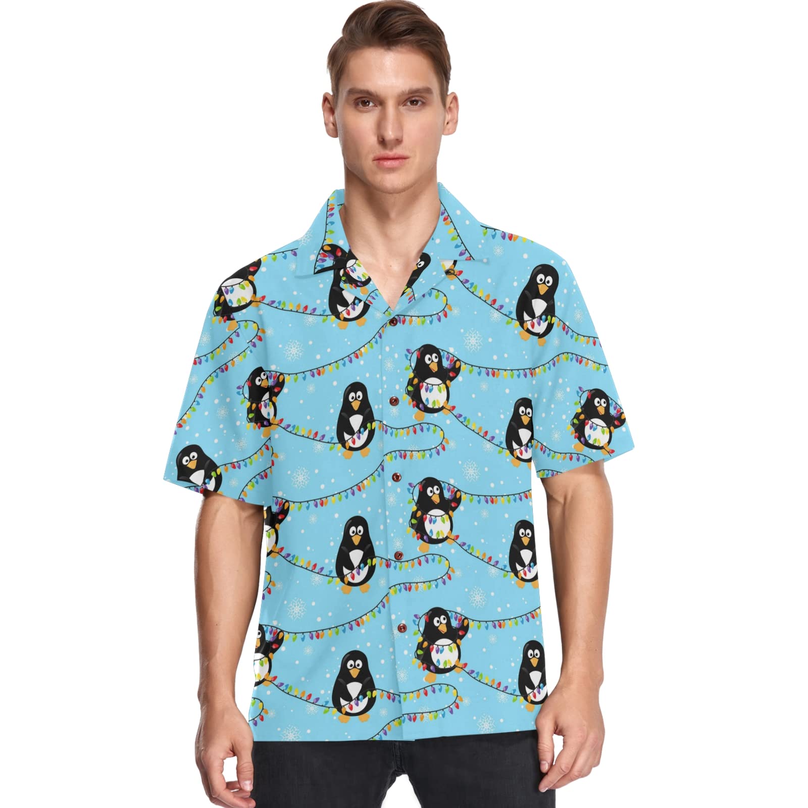 visesunny Novelty Mens Hawaiian Shirts Casual Tropical Short Sleeve Button Down Shirt Summer Beach Shirts S-XXXL