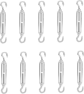 Respicefinem 10pcs 304 Stainless Steel Adjustable Wire Rope Tightening Tensioner M6 Open Body Flower Basket Cc Type M6