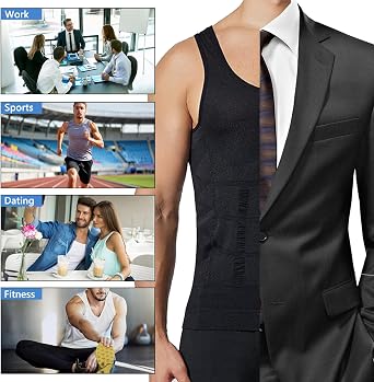 Mens Compression Vest Slimming Sleeveless Undershirts Body Shaper for Men Tummy Control Shapewear Tank Tops
