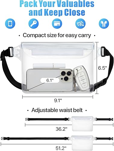 Miniatura 3 de F-color Riñonera impermeable  Bolsa impermeable para teléfono con correa para la cintura  Cruise Essentials 2025 Imprescindible Bolsa impermeable