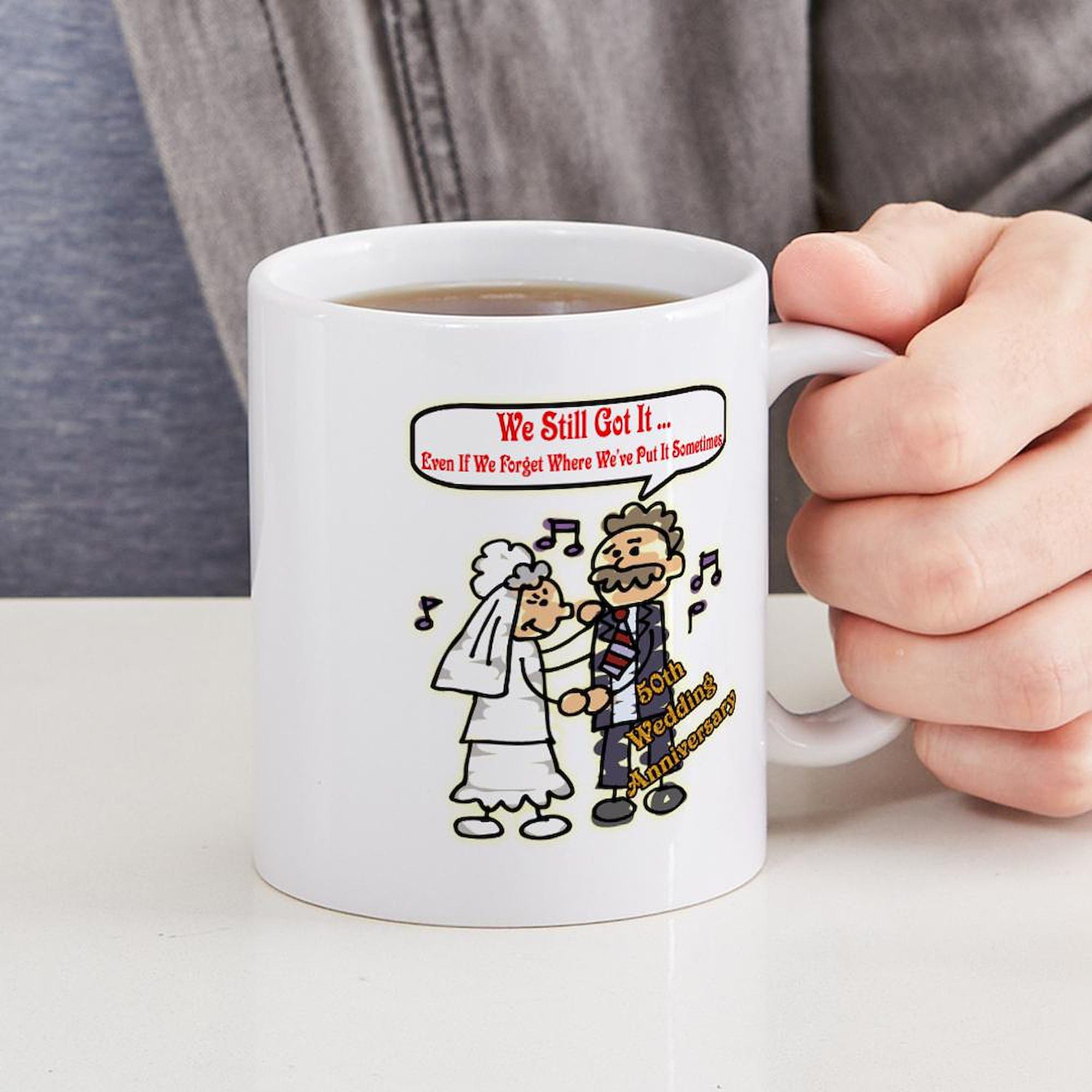 Amazon.com: CafePress 50Th Wedding Anniversary Mug 11 oz (325 ml) Ceramic  Coffee Mug : Home & Kitchen