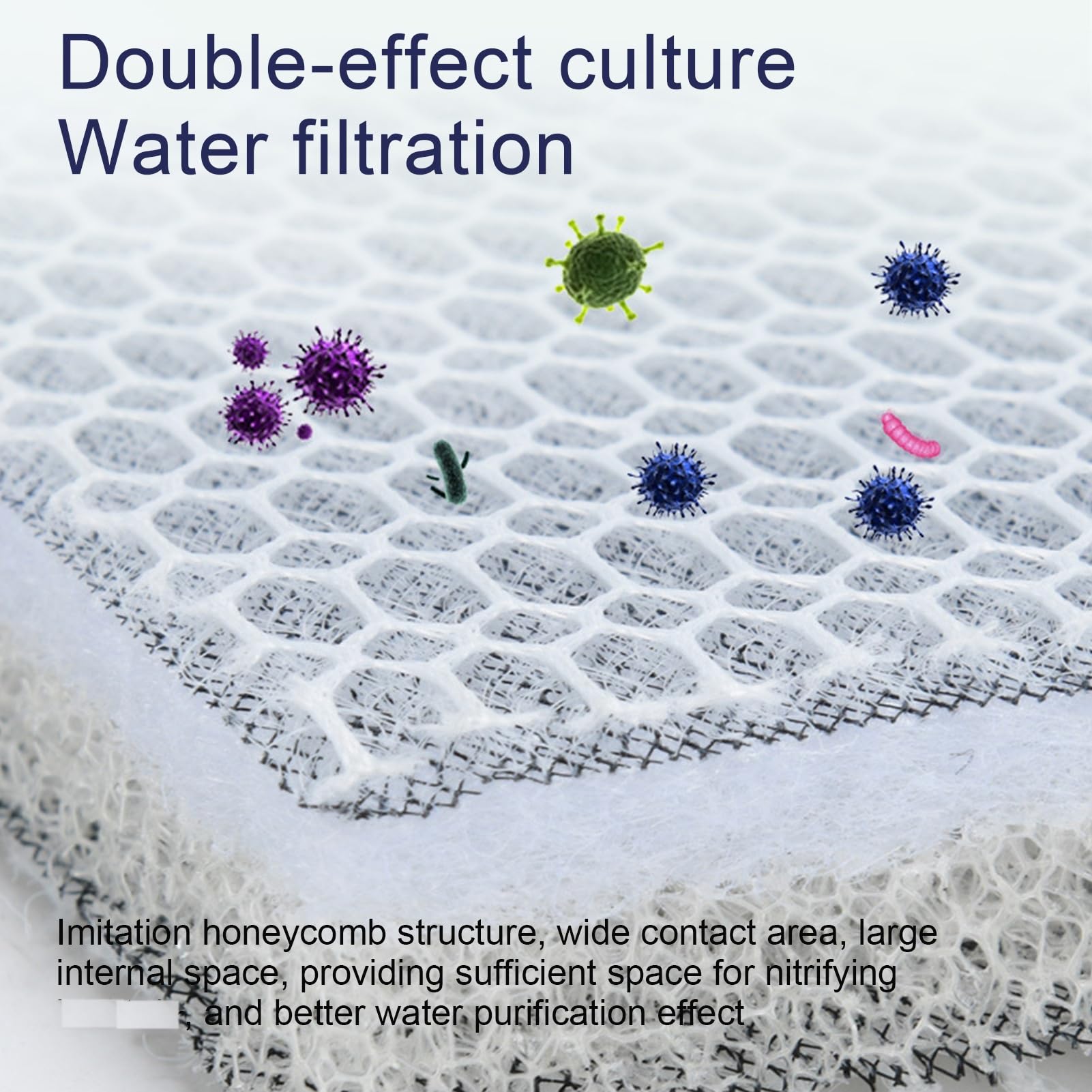 Tampon éponge filtrant 4D pour Aquarium, Filtre Haute densité 6 Couches, découpable, pour Filtration de Bassin d'aquarium (120 x 30 cm).
