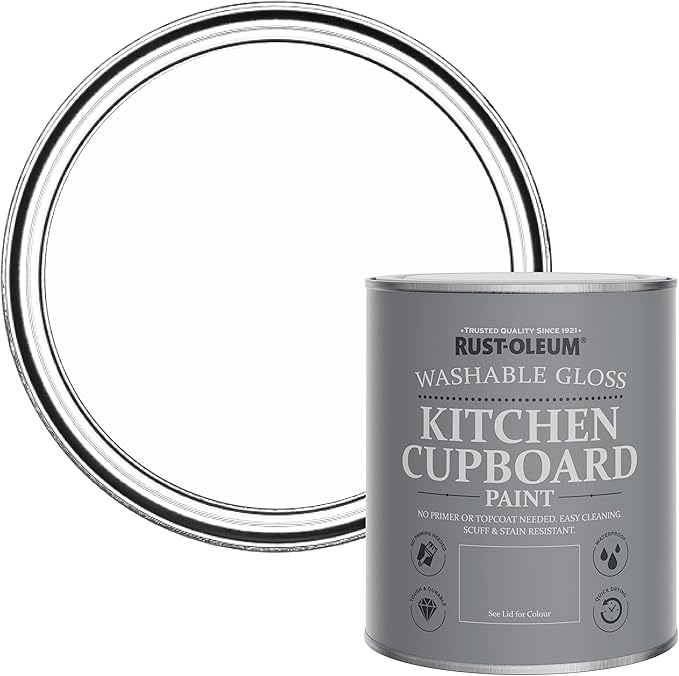 RustOleum White Kitchen Cupboard Paint in Gloss Finish Chalk White 750ml Amazon.co.uk DIY
