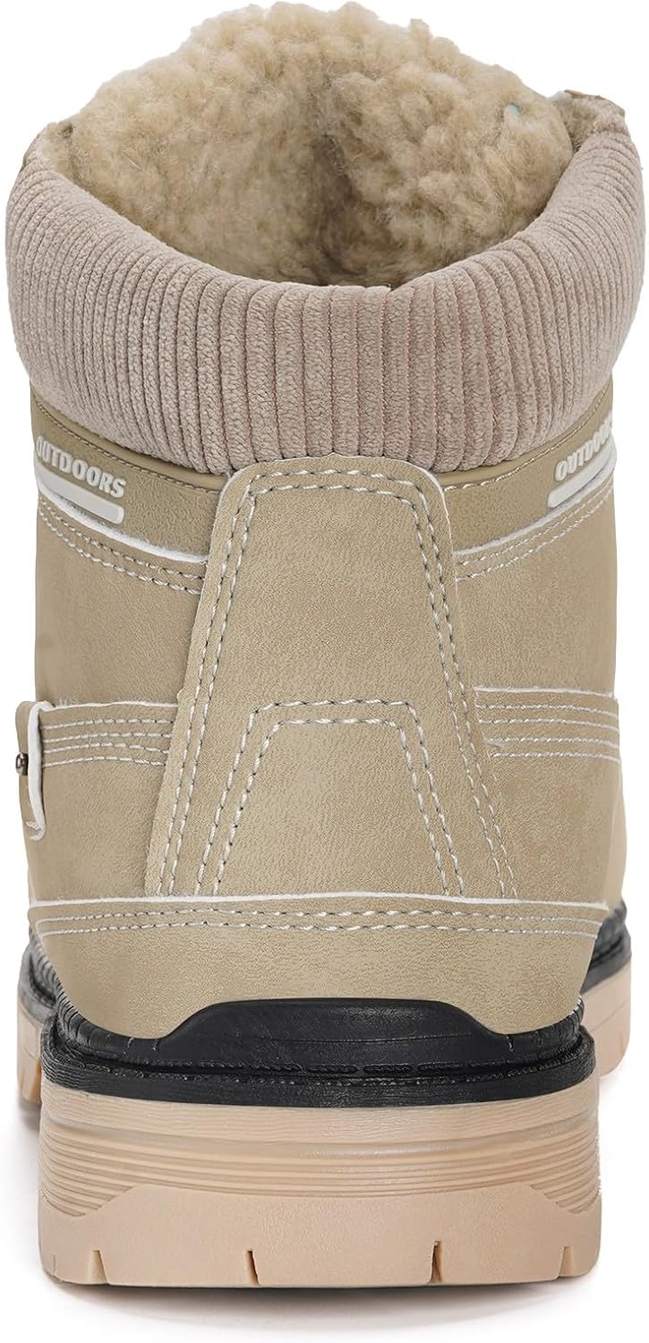 Eagsouni Mens Womens Snow Boots Warm Fur Lined Ankle Booties Hiking Trekking Trail Climbing Shoes Lace Up Anti-Slip Waterproof Working Outdoor Backpacking Boots