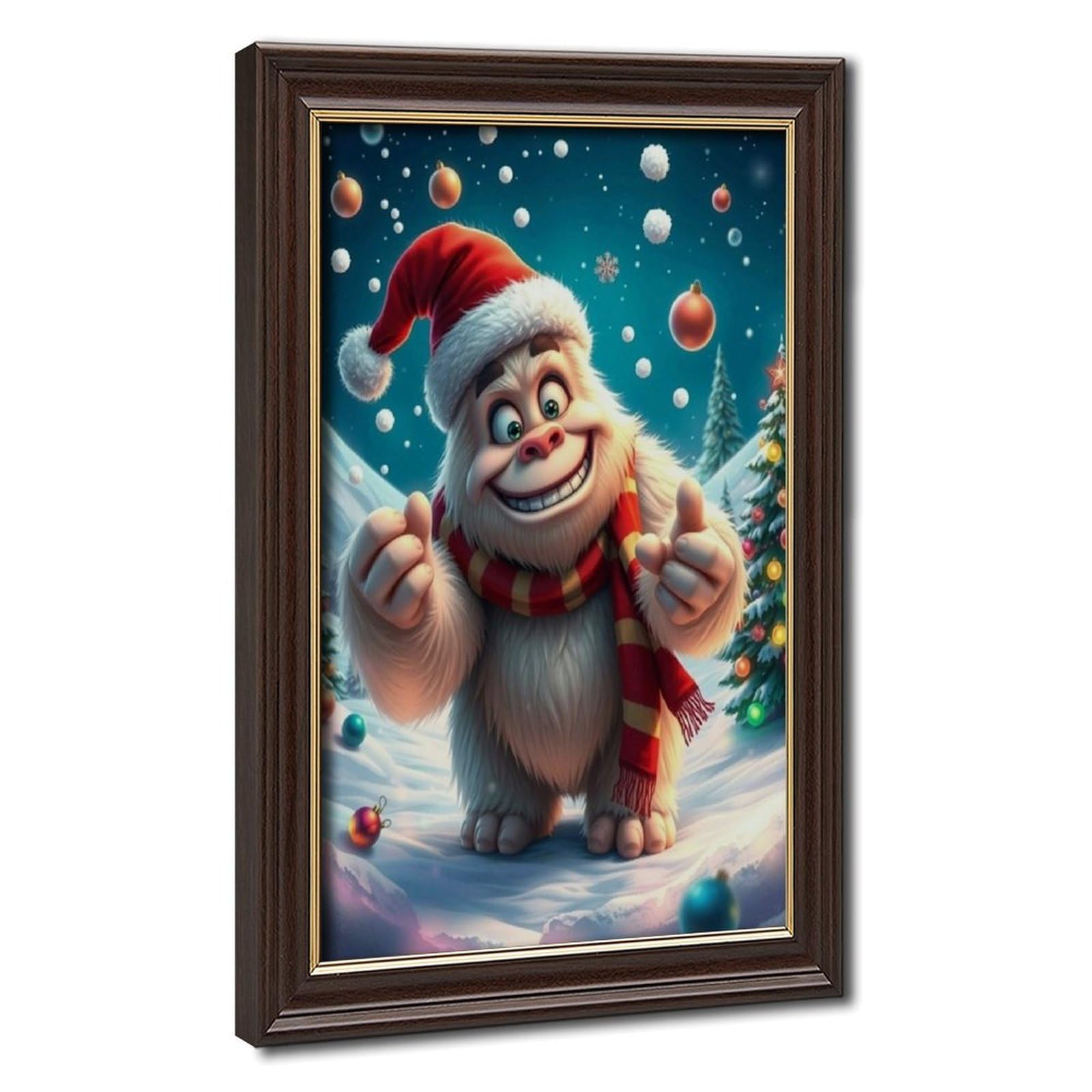 Bareronor Santa Gorilla Poster Canvas Poster Bedroom Decor Landscape Office Room Decor Gift 20" L X 30" W