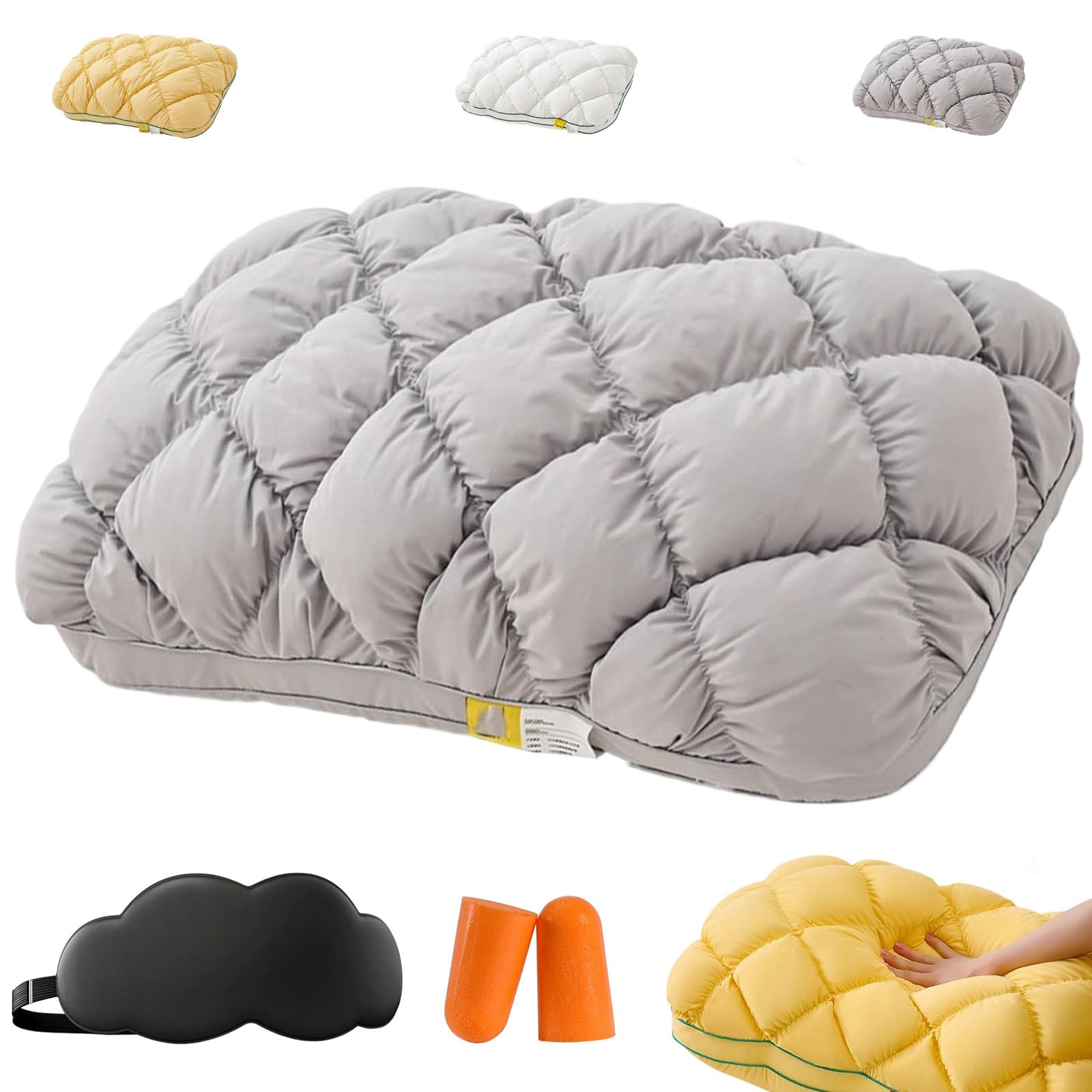 Mondpfote C Pineapple Pillow,Pineapple Loud-Like Down Pillow,Super Support Pillows,Ergonomi Neck Support For Back And Side Sleepers,Breathable Machine Washable Over,Fluffy Support Bed Pillows (,Medium)