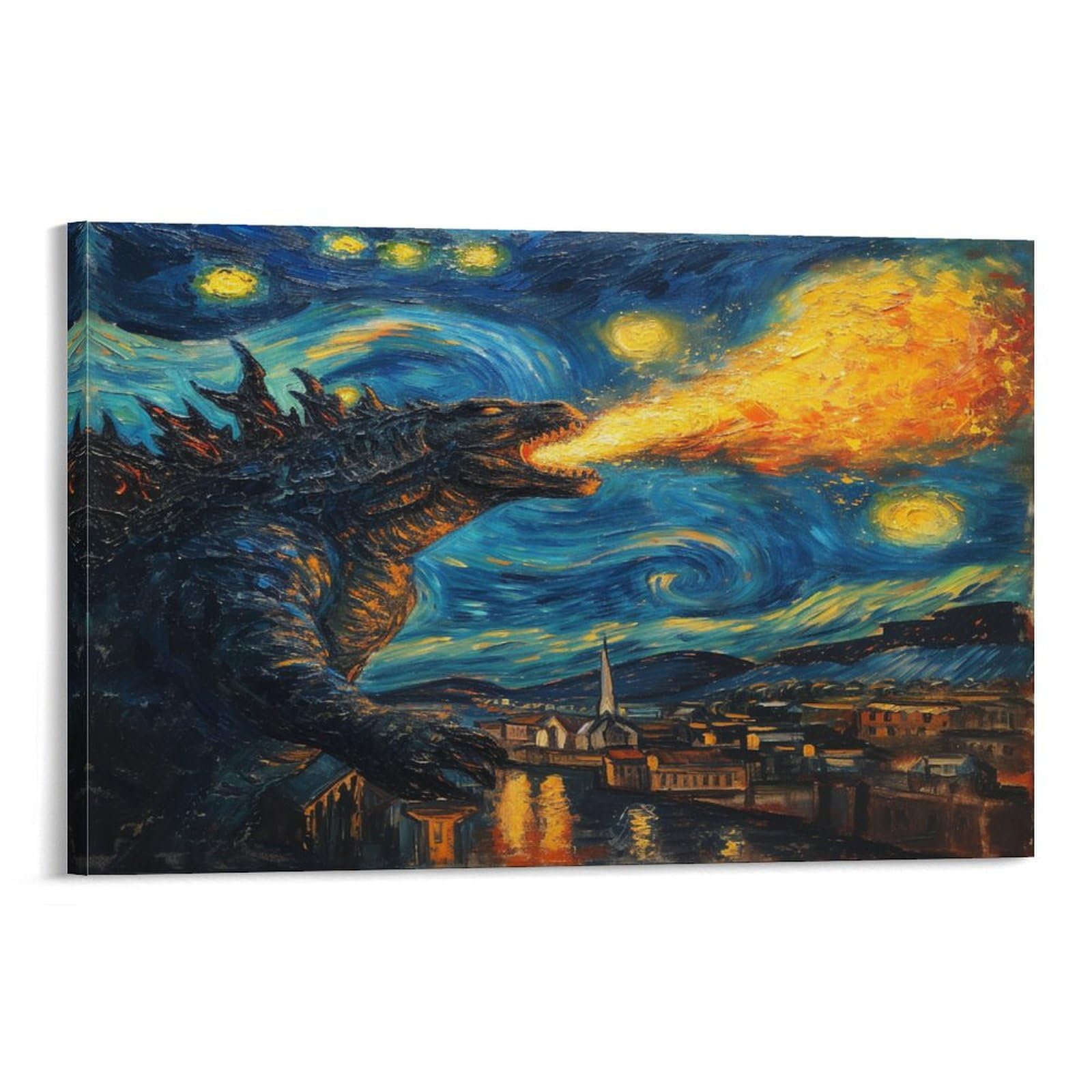 MJCZEGDCR Godzilla Art - The Canvas Prints of Reproduction Artwork Pictures on Canvas Wall Art for Home Office Decorations 12x18inch(30x45cm)