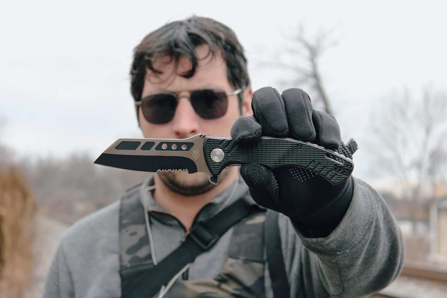 SZCO Sierra Zulu Nighthawk 4.5" Reverse Tanto Partially Serrated Folding Knife