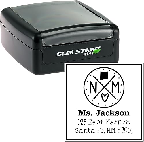 Miniatura 358 de Texas State Love - Sello de dirección cuadrado, uso con almohadilla de sellos, sello de correo de Texas, tamaño 1-5/8 pulgadas Manija