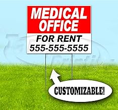 Medical Office for Rent Customizable (18"x24") Corrugated Plastic Yard Sign, Bandit, Lawn, Decorations, New, Advertising, USA