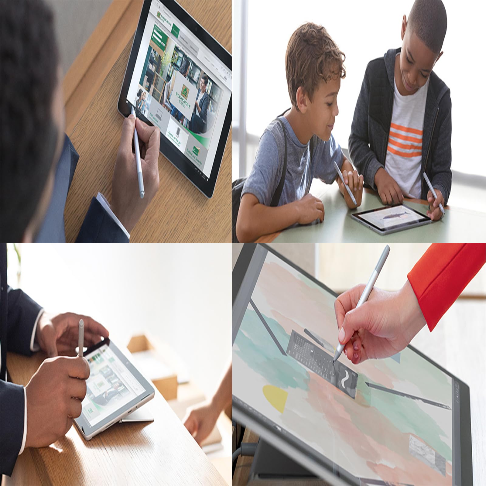 Surface Pen per Microsoft Surface Pen 1766 per Surface Pro 7+/8/7/6/4/3/Go3/2/1/Studio 2+/2/1/Book 3/2/1/Laptop 5/4/3/2/1,4096 livelli di sensibilità alla pressione, assorbimento magnetico, senza