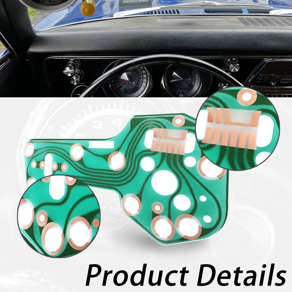 Instrument Cluster Panel Printed Circuit Board Compatible with 1967-1968 Camaro Firebird w/o Gauges Cluster Circuit Board (Replace #6290070)