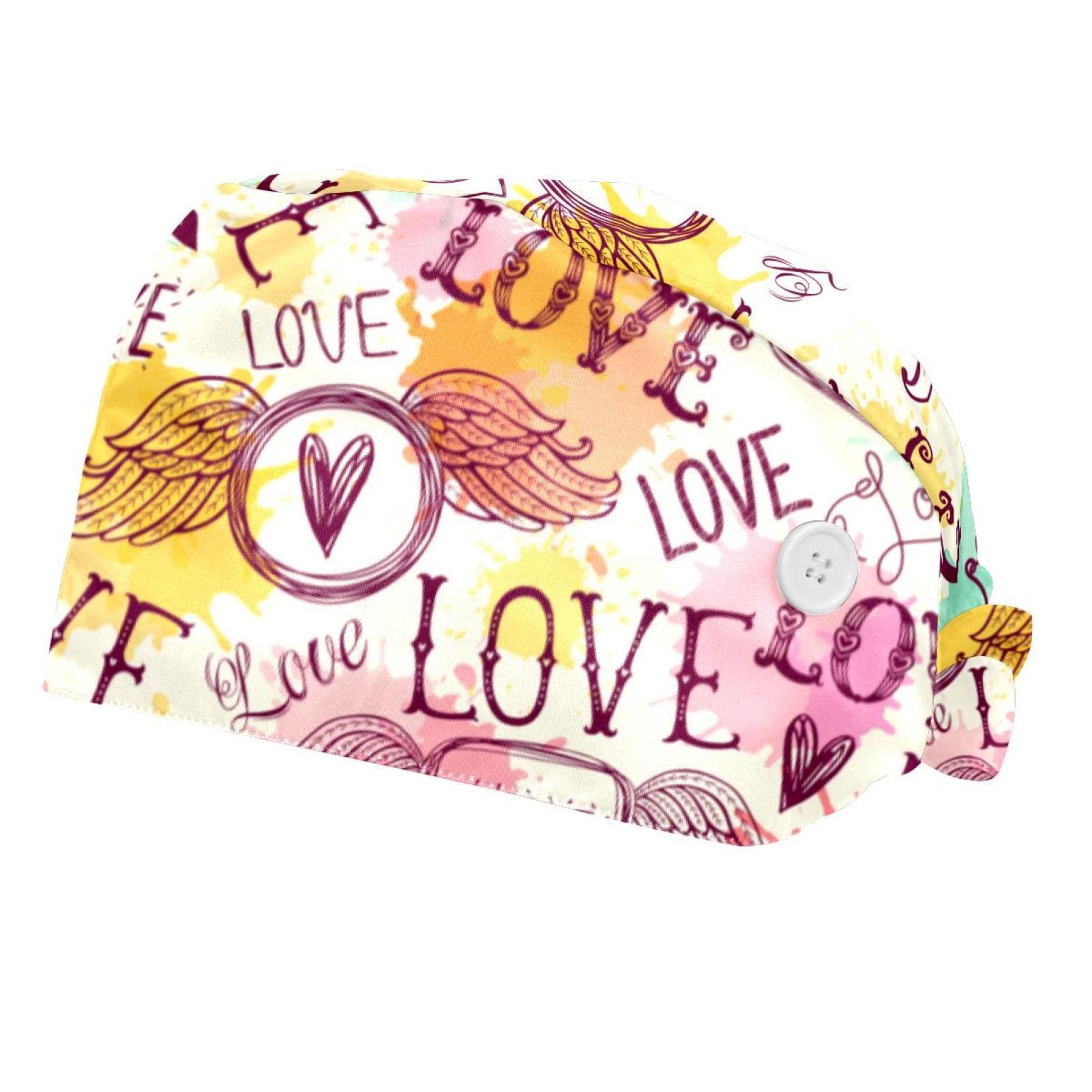 Casquettes de travail respirantes JDEZ : chapeaux bouffants motif d'amour hommes femmes - 7