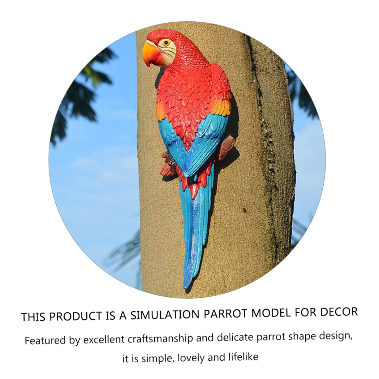 Amosfun Riproduzione Artistica di Pappagallo da Parete Decorazione Sospesa Ornamenti Giardino Patio Casa Ufficio