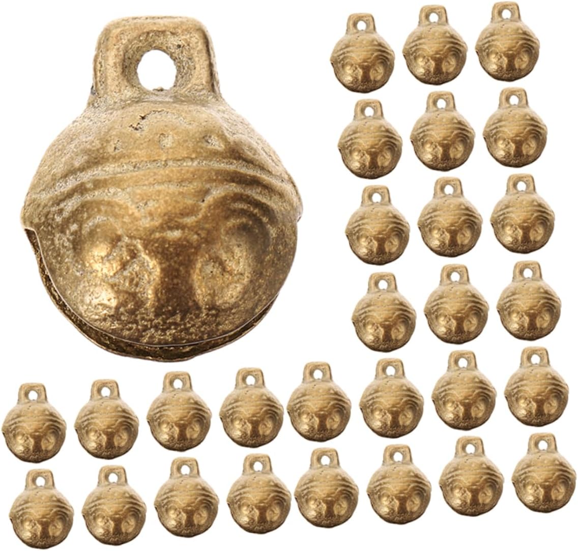 Zerodeko 40pcs Vintage Copper Bells Jingle Bells for DIY Craft Jewelry Making Pure Copper Handbag Hanging Christmas Tree Decoration Wedding and Wind Chimes Charms