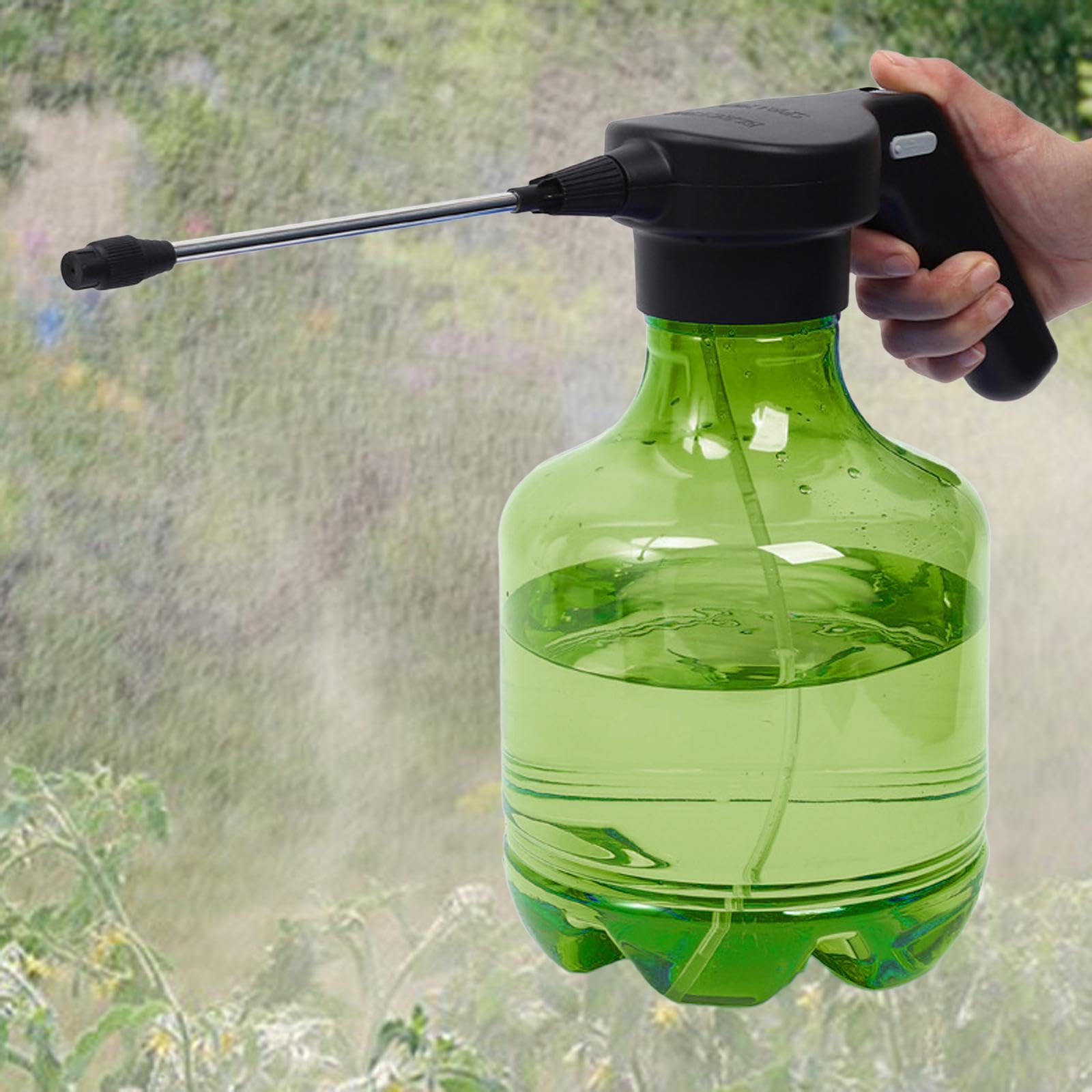 Vaporisateur électrique et Pratique (3 L) avec Buse Rotative pour Plantes D'intérieur et de Jardin, Idéal pour L'arrosage et, Vert
