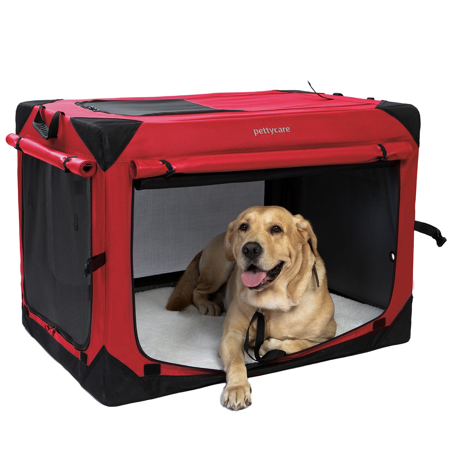 Pettycare 36 Inch Collapsible Dog Crate with Curtains Travel Dog Crate for  Airflow and Calm Soft Pet Kennel with Portable Bag and More Chew Proof Mesh