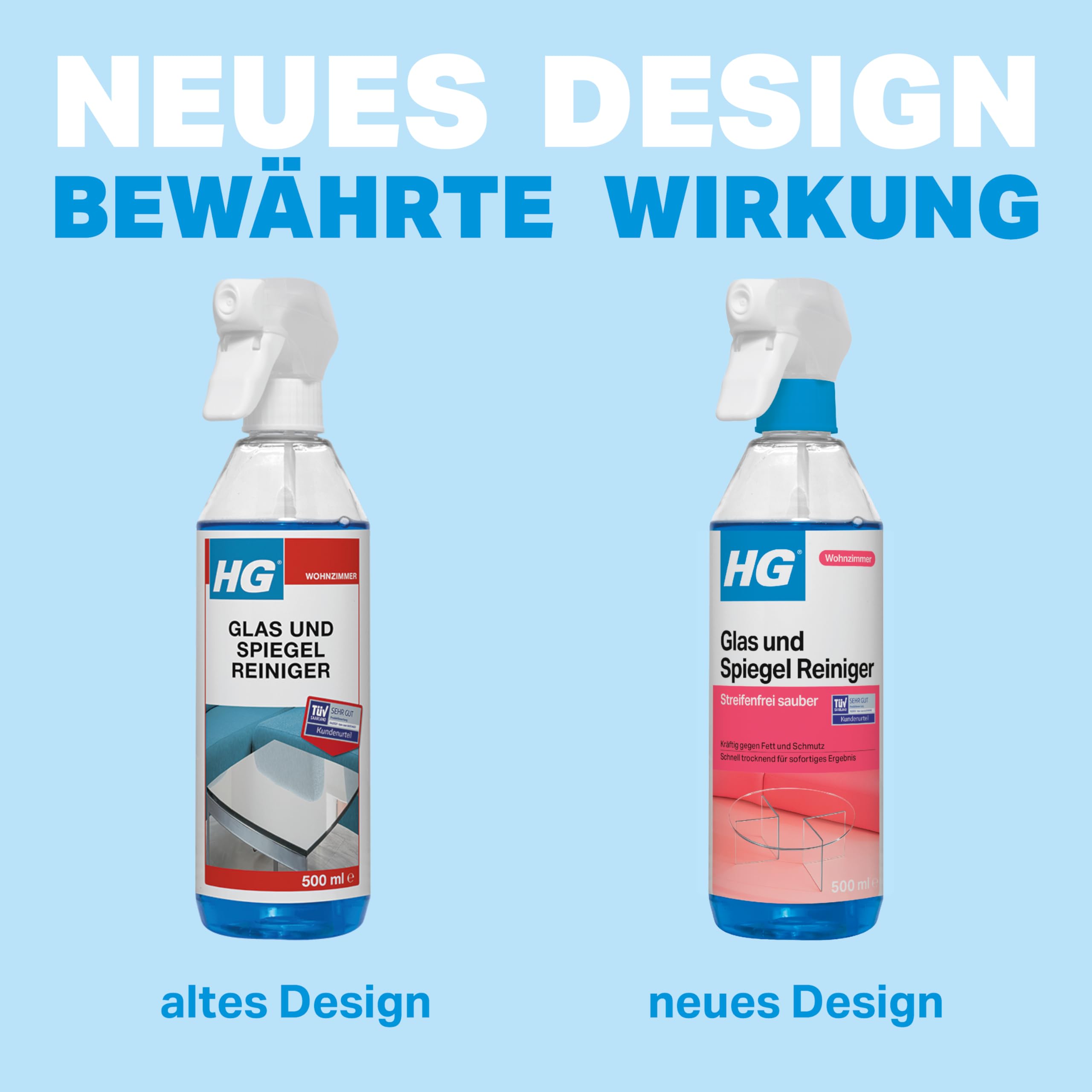 HG Glas und Spiegel Reiniger | Reinigt Fenster Streifenfrei | 500ml – Ansicht 2