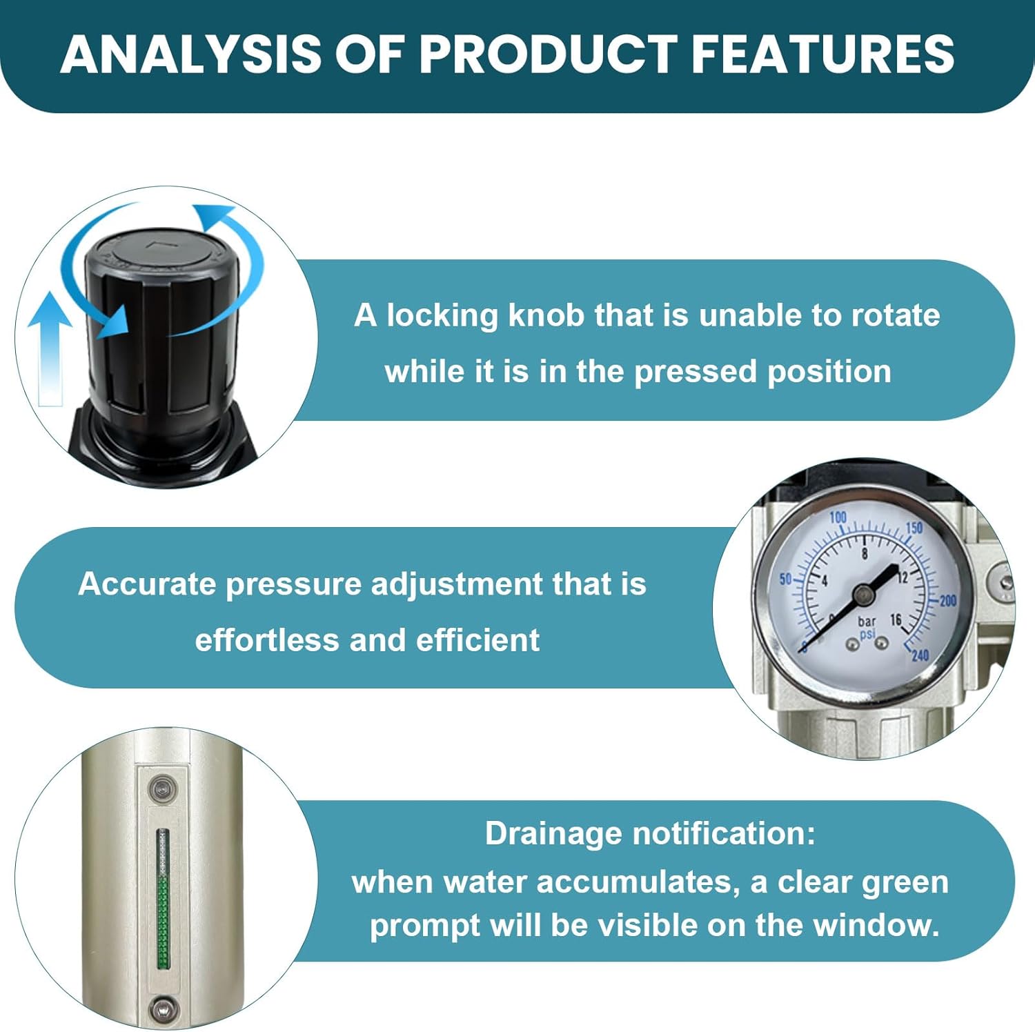 Upgraded 3/4" NPT Heavy Duty Industrial Grade 3 Stage Air Drying System, Particulate Filter, Coalescing Filter, Desiccant Dryer & Air Regulator - for Plasma Cutter, Paint Spray(Auto Drain) - Image 2