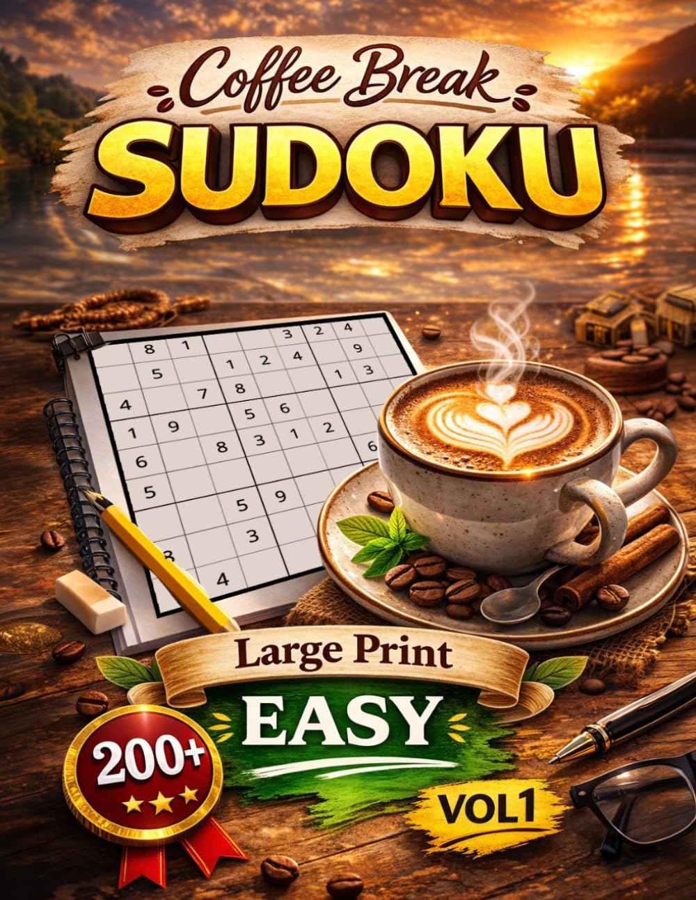 EASY Level - Coffee Break Sudoku: Volume 1: 200+ Large Print 9x9 Unique Solution Puzzles for Adults & Seniors