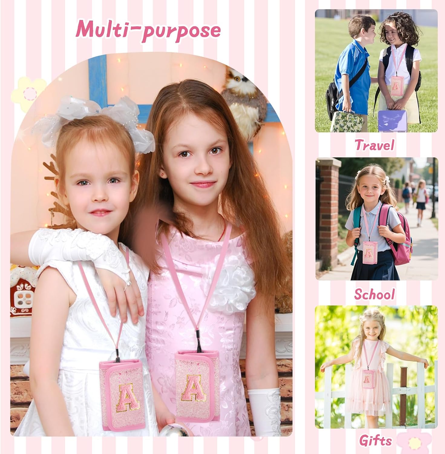 Kids Wallet for Girl Birthday Gifts for Girls Small Girls Wallet for Kids with Coin Pocket Toddler Girl Gifts Stuff (A, Pink) - Image 2