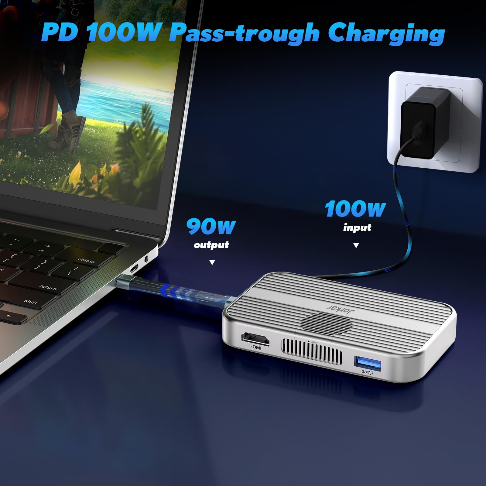 Magnetyczna stacja dokująca 10 Gb/s, koncentrator USB C z obudową NVMe M.2 SSD do iPhone'a 17/16/15 Pro/Pro Max/Plus z wentylatorem chłodzącym, obsługa SSD rozmiar 2230/2242/2260/2280 B+M M-Key