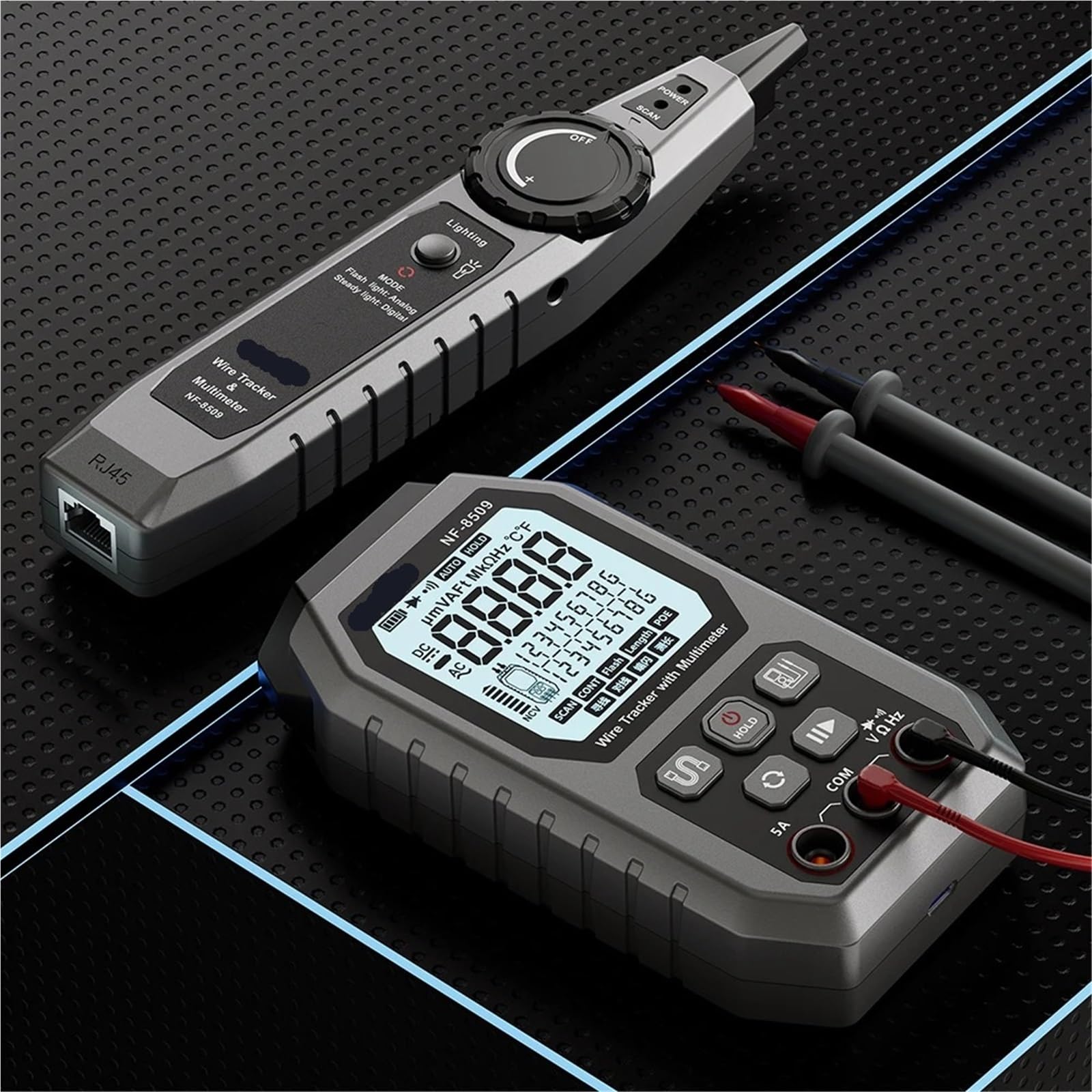 Tester kabli, Tester multimetru 2 w 1, lokalizator kabli sieciowych do testowania POE, śledzenie przewodów NCV AC DC LCD