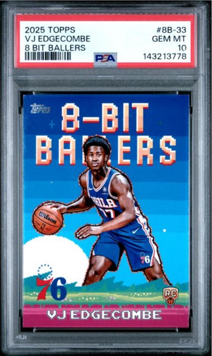 Graded 2025 Topps VJ Edgecombe #8B-33 8 Bit Ballers Rookie RC Basketball Card PSA 10 Gem Mint
