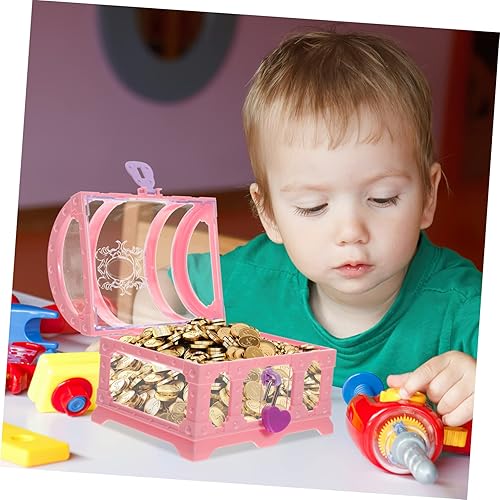Miniatura 9 de HOMSFOU Juguetes para niños, 2 piezas, caja del tesoro, cofre del tesoro, regalos de fiesta pirata, joyería de escritorio, organizador de joyas,