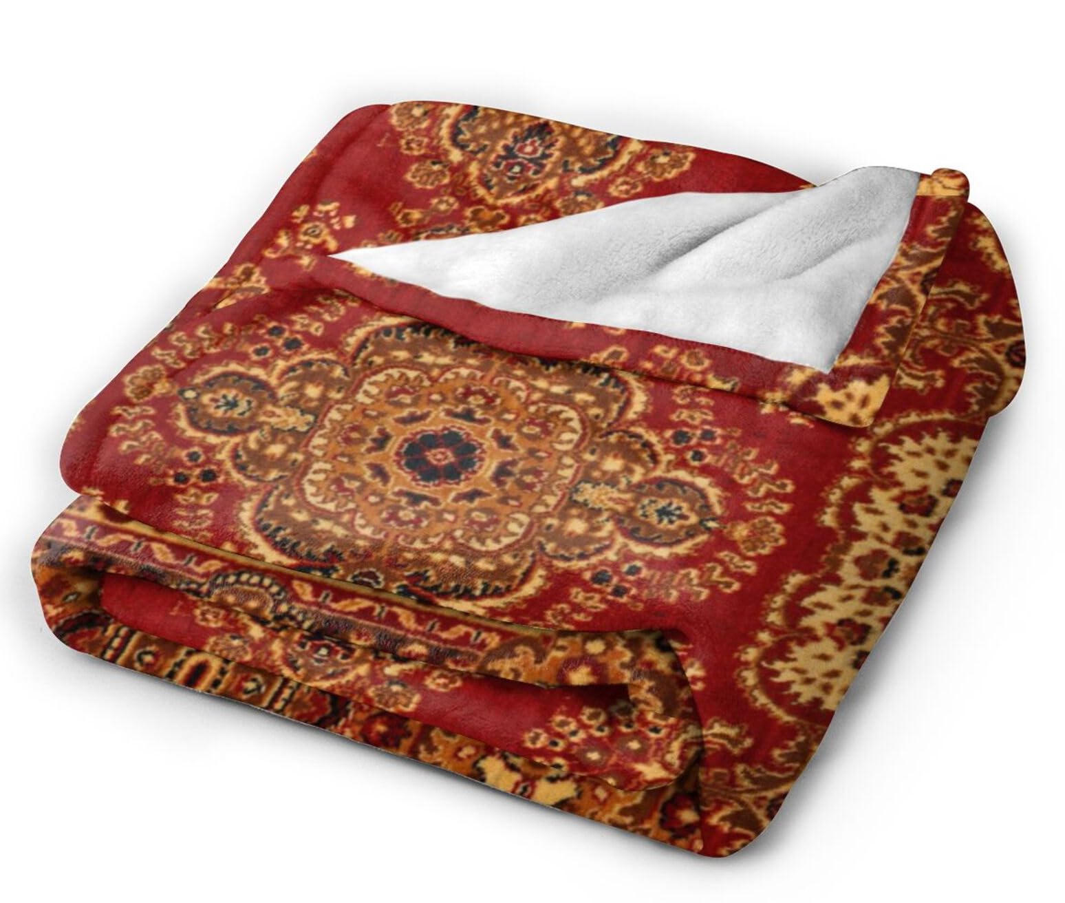 HGOD DESIGNS Vintage Retro Boho Rug Fleece Throw Blanket Ultra Soft Cozy Blooming Decorative Flannel Blanket All Season for Home Couch Bed Chair Travel 130x150cm - Image 4