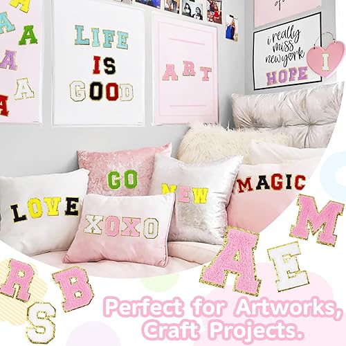 Miniatura 4 de 104 parches de letras de felpilla para planchar con sudadera, de 3 pulgadas, para ropa, letras universitarias, letras para coser en tela, color