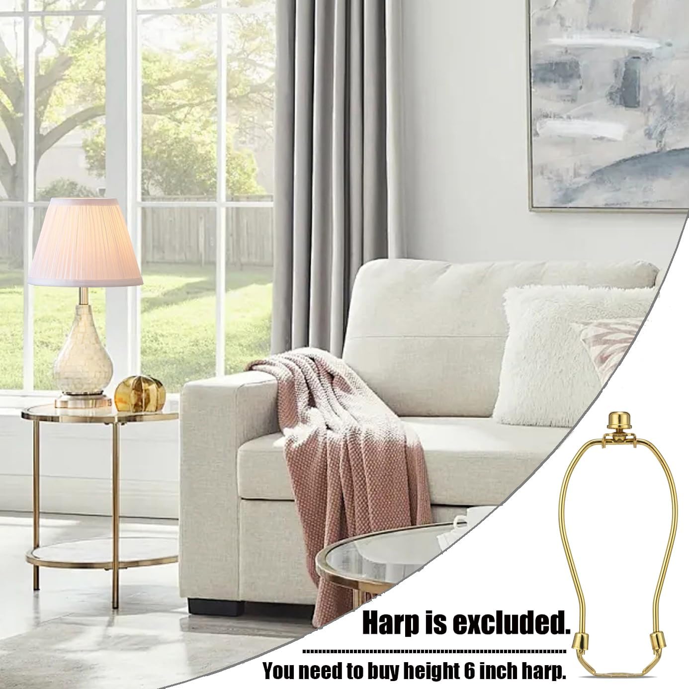 Small Lamp Shade, White Pleated Lamp Shades for Table Lamps, 5" Top x 9" Bottom x 7" Slant Height, Small Lampshades Replacement for Floor Lamps, Wall Sconce(Spider Fitter), Fabric Lampshade (1 Pack)