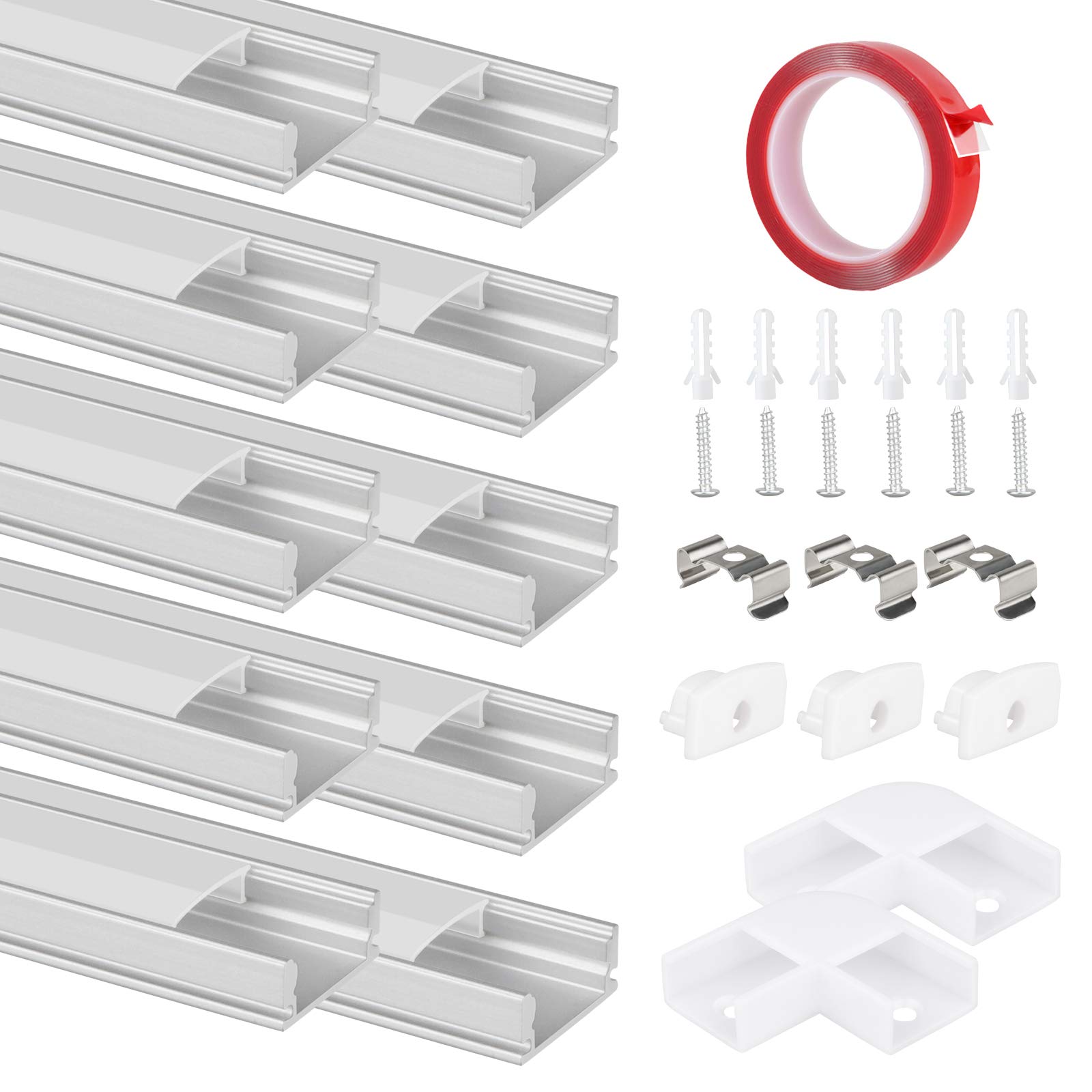 Buy 10 Pack 3.3ft U Shape LED Aluminum Channel, LED Strip Aluminum Channel, Square LED Strip